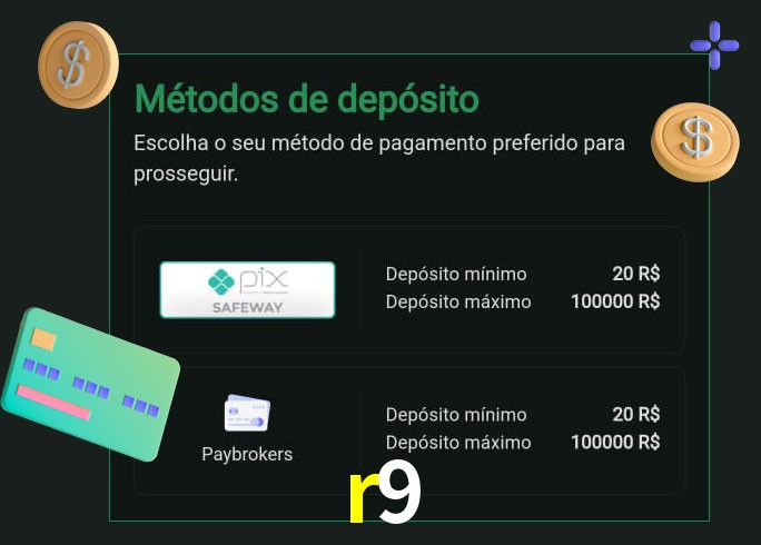 O cassino r9 oferece uma grande variedade de métodos de pagamento